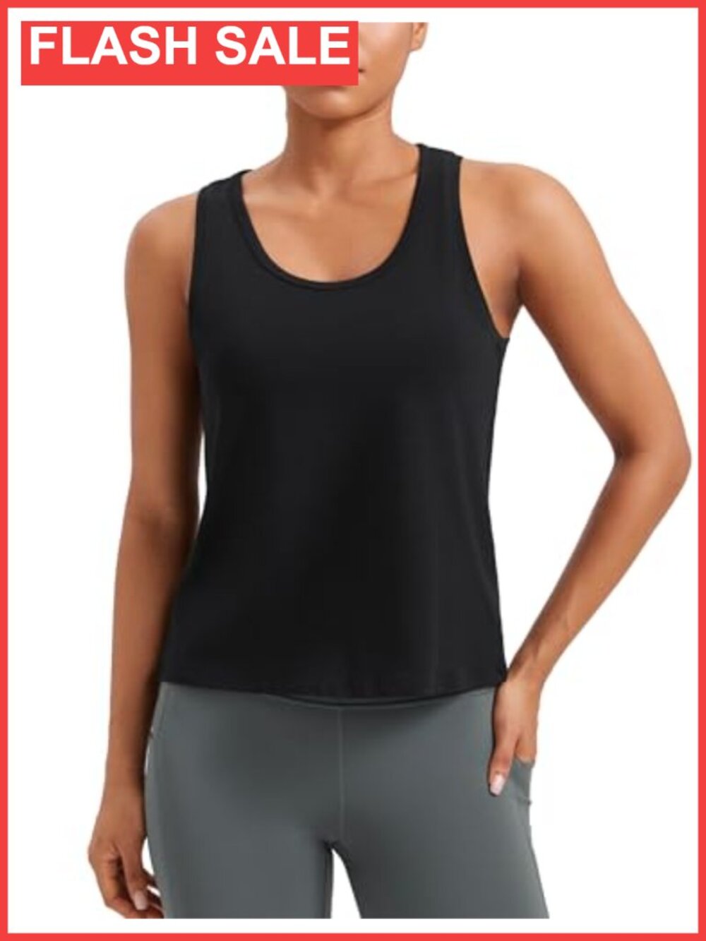 CRZ YOGA Pima Cotton Scoop Neck Tank Top